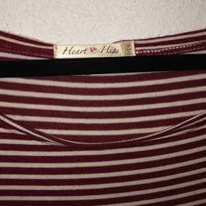 Heart & Hips Dresses - Striped Maroon & White Dress Heart & Hips Dresses - Striped Maroon & White Dress